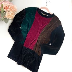 Vintage Oversized Velour Sweater Top